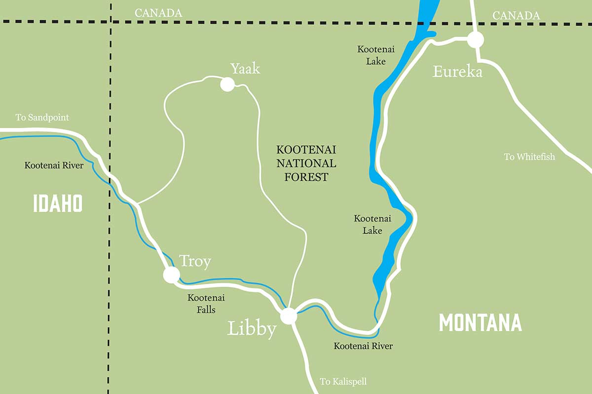 map of Libbt, MT area